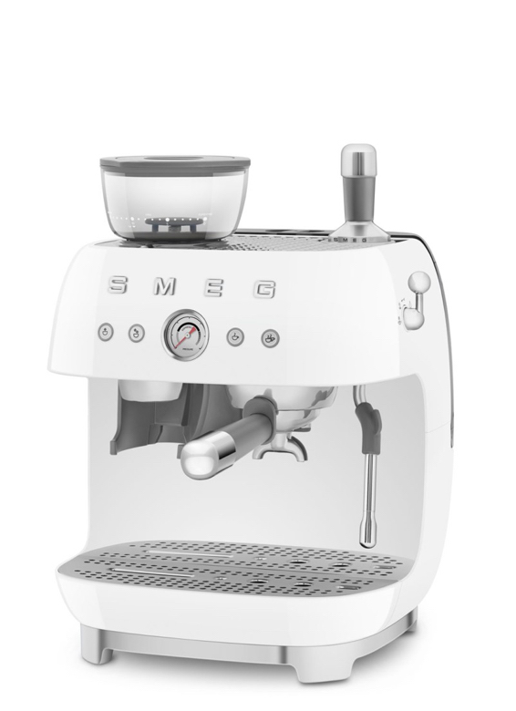 SMEG Ручная эспрессо-машина со встроенной кофемолкой, белый глянцевый