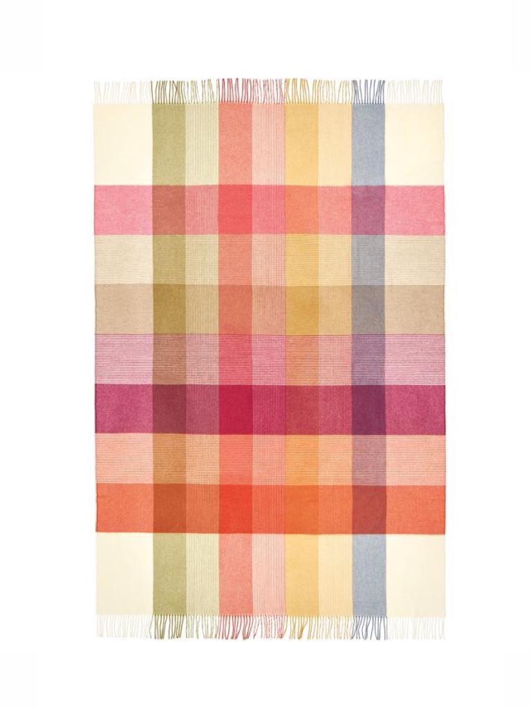 Плед с бахромой Nizza Eagle, 100% шерсть, 130х200см, яркая геометрия (col 100)