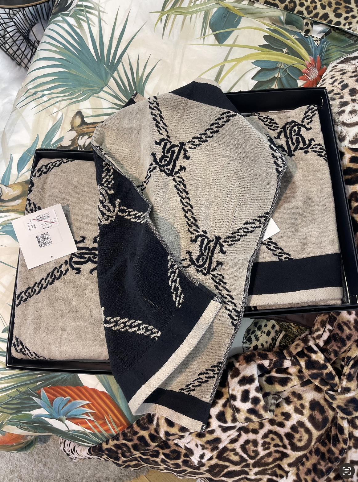 Комплект из 2-х полотенец Roberto Cavalli Spider, бежевый