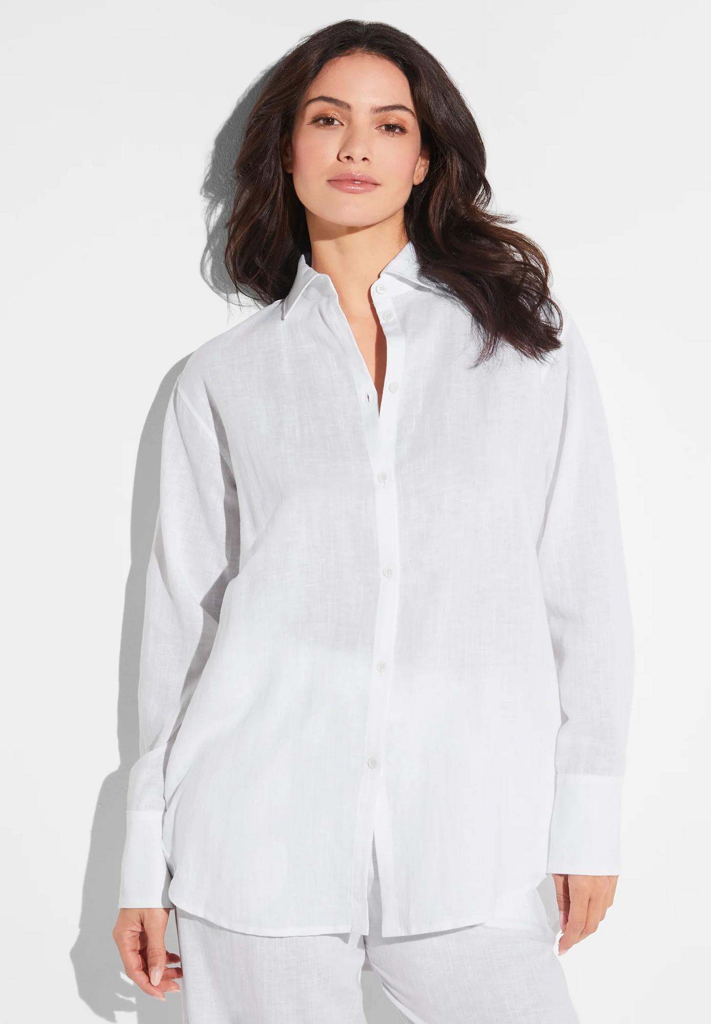 Льняная рубашка Zimmerli Linen Blend, цвет: белый