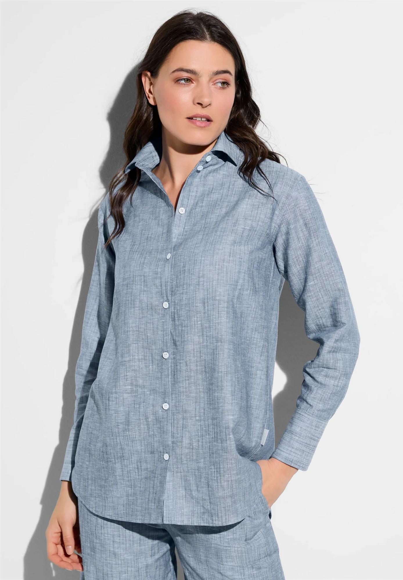 Льняная рубашка Zimmerli Linen Blend, цвет: деним