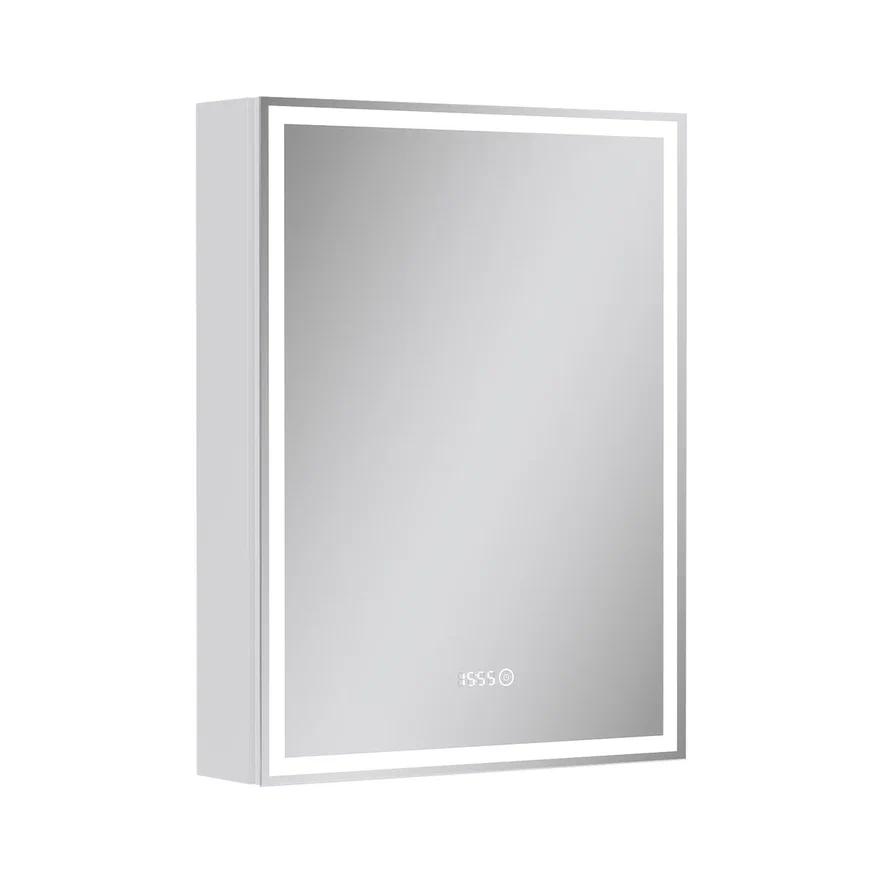 Шкаф зеркальный EQUIL Corner LED 60 с часами, правый