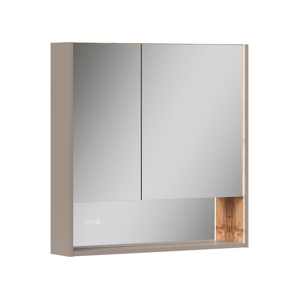 Шкаф зеркальный EQUIL Gleam 80.2D, амарок/дуб вотан