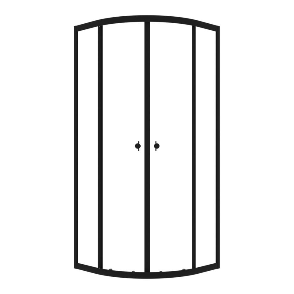 Душевое ограждение Triton без поддона Альфа-Блэк 80*80 Прозрачный