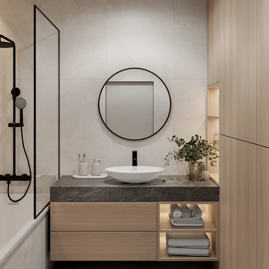 Зеркало Continent Ливро D700 без подсветки черный