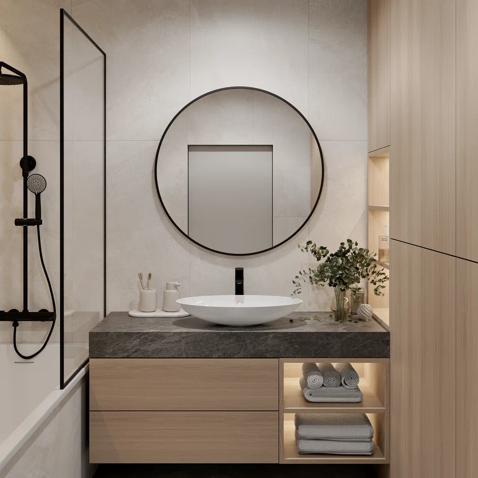 Зеркало Continent Ливро D900 без подсветки черный