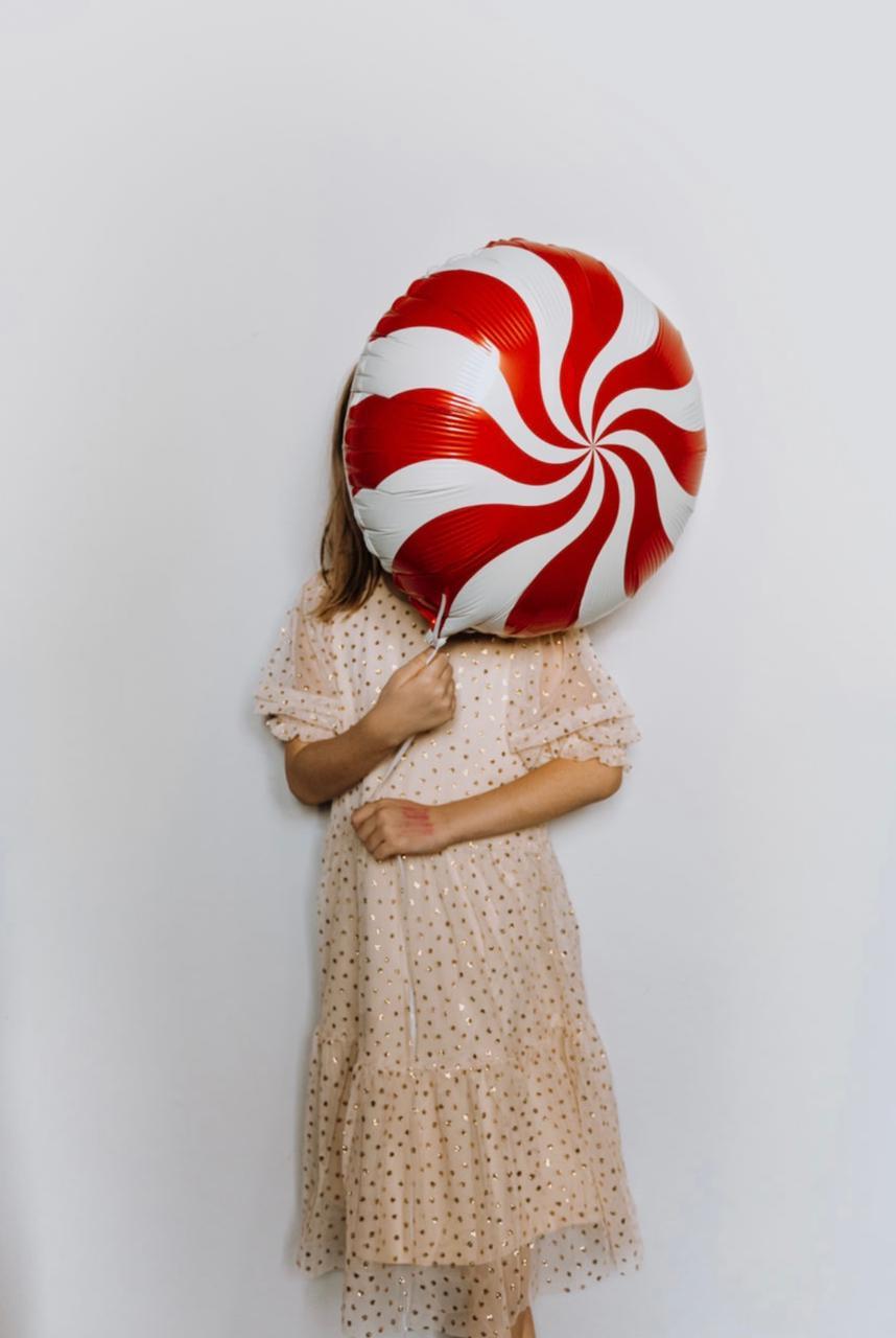 Фольгированный шар "Леденец", красный, 46 см