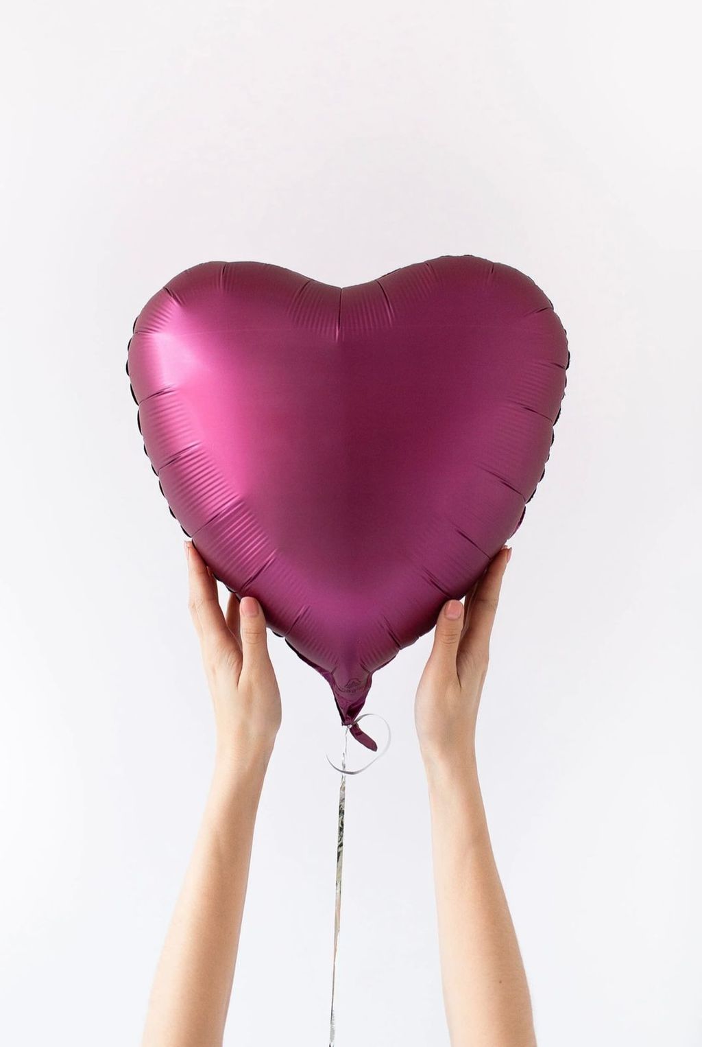 Фольгированный шар сердце, винный сатин, 46 см