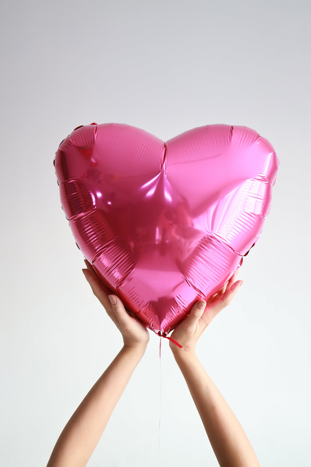 Фольгированный шар сердце, розовый пион, 48 см