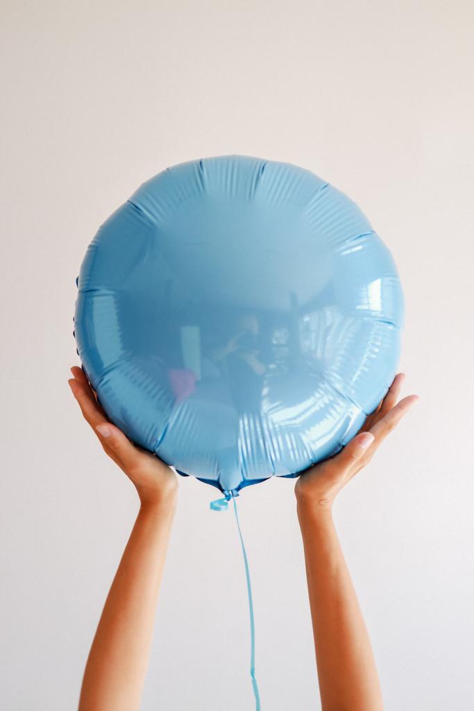 Фольгированный шар круг, голубой, 48 см
