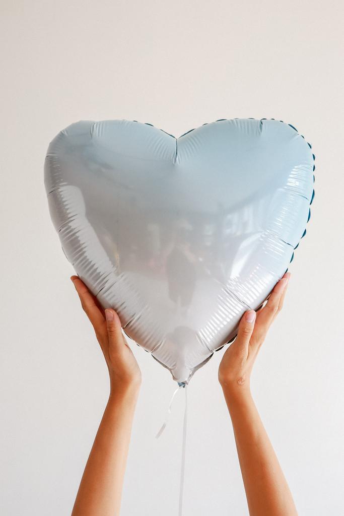Фольгированный шар сердце, градиент голубое, 48 см