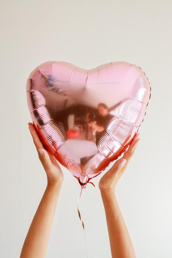 Фольгированный шар сердце, розовое золото, 46 см