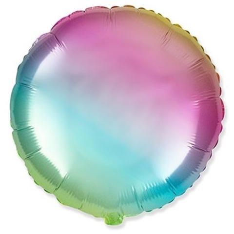 Фольгированный шар круг, радужный, 48 см