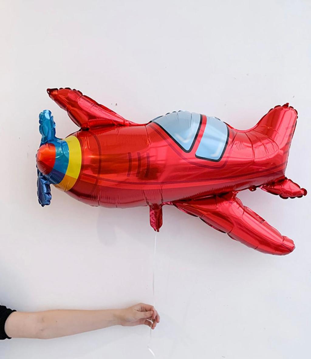 Самолет красный с пропеллером, 94 см