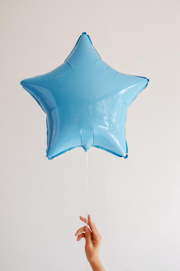 Фольгированный шар звезда, светло-голубой, 48 см