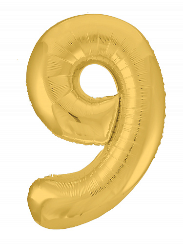 Аг 102 см, Цифра Slim Золото "9"