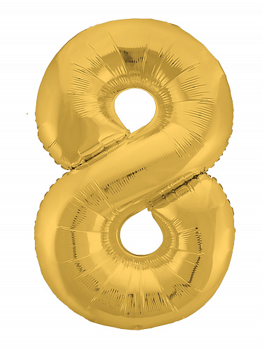 Аг 102 см, Цифра Slim Золото "8"