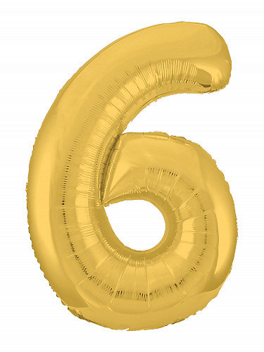 Аг 102 см, Цифра Slim Золото "6"