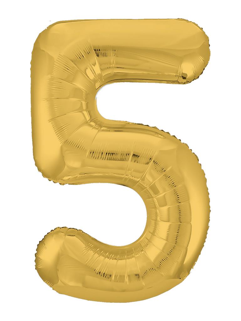 Аг 102 см, Цифра Slim Золото "5"