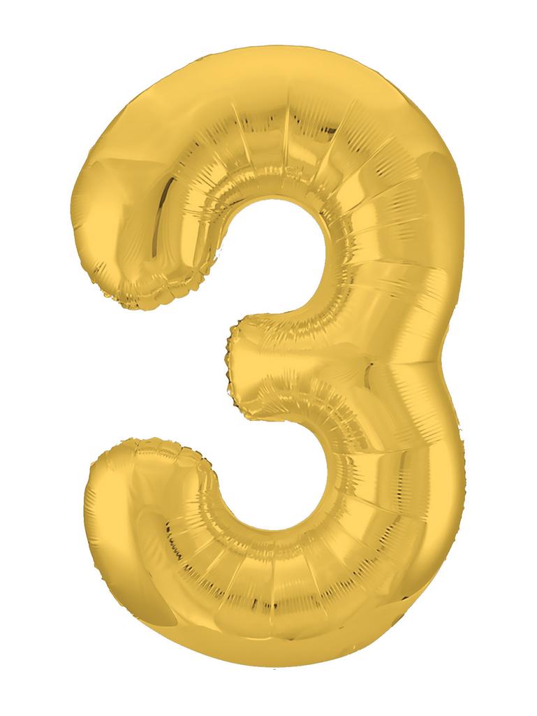 Аг 102 см, Цифра Slim Золото "3"