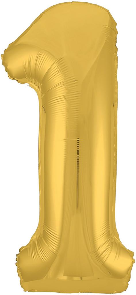 Аг 102 см, Цифра Slim Золото "1"