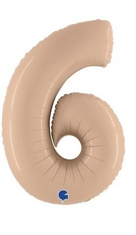 Г 102 см, Цифра, Сатин, Нюдовый "6"