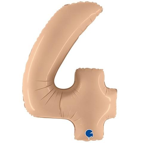 Г 102 см, Цифра, Сатин, Нюдовый "4"