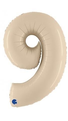 Г 102 см, Цифра, Сатин, Кремовый "9"