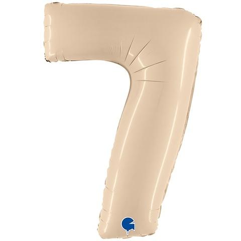 Г 102 см, Цифра, Сатин, Кремовый "7"