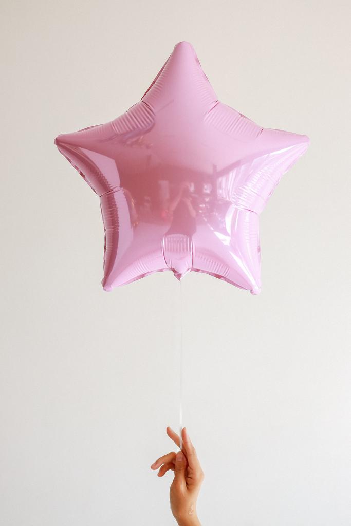 Фольгированный шар звезда, розовый, 48 см