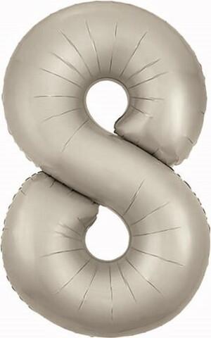 Аг 102 см, Цифра Slim Кремовый, Сатин, "8"