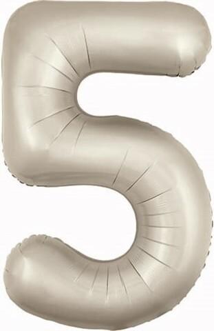 Аг 102 см, Цифра Slim Кремовый, Сатин, "5"