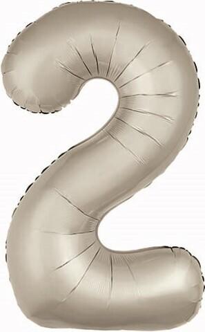 Аг 102 см, Цифра Slim Кремовый, Сатин, "2"