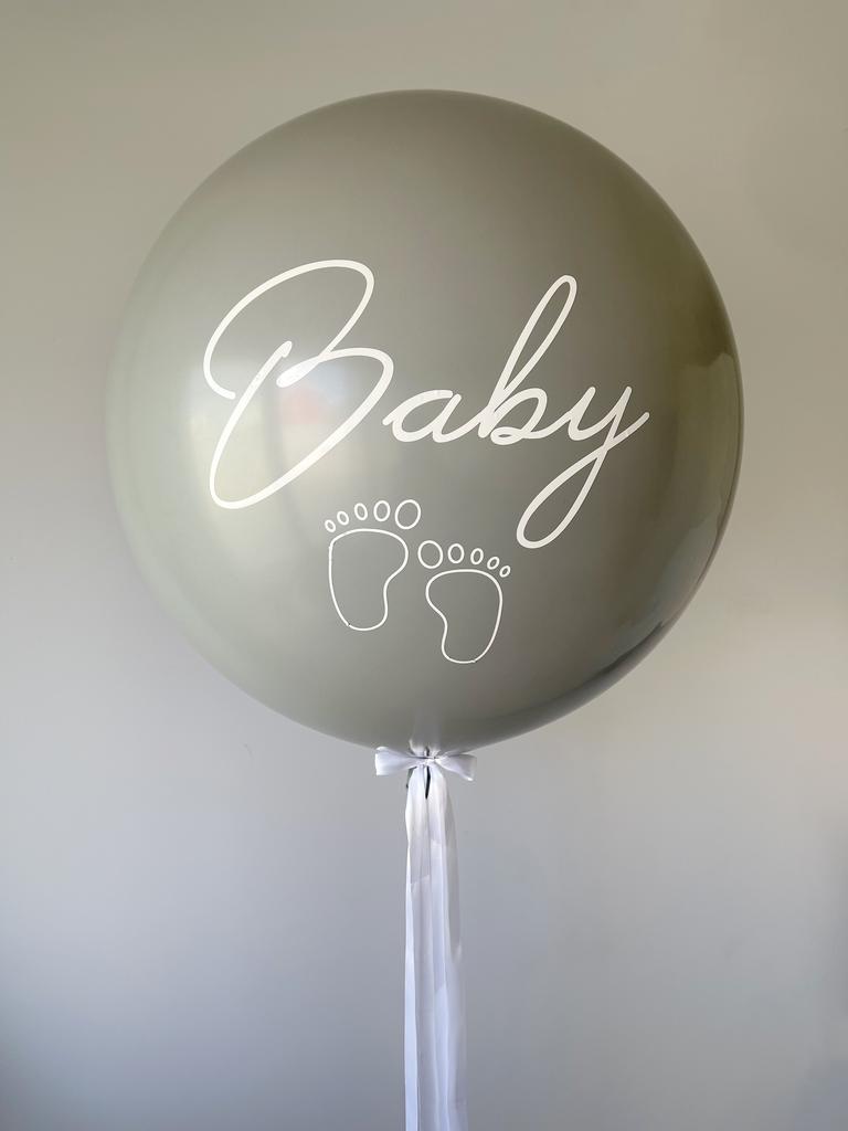 Гендерный шар 60 см, серый, "Baby"