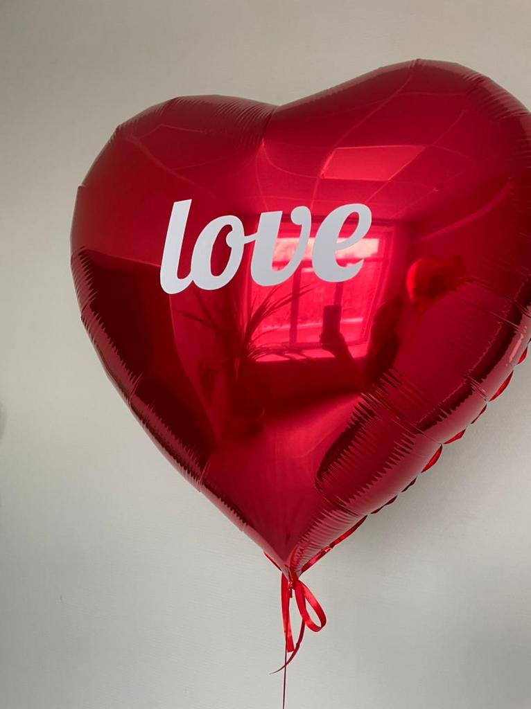Фольгированный шар сердце, красный, 81 см "Love"
