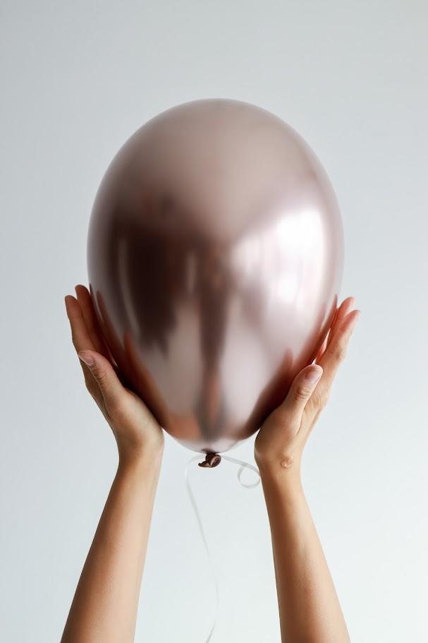 Стандартный шар, розовое золото хром, 36 см