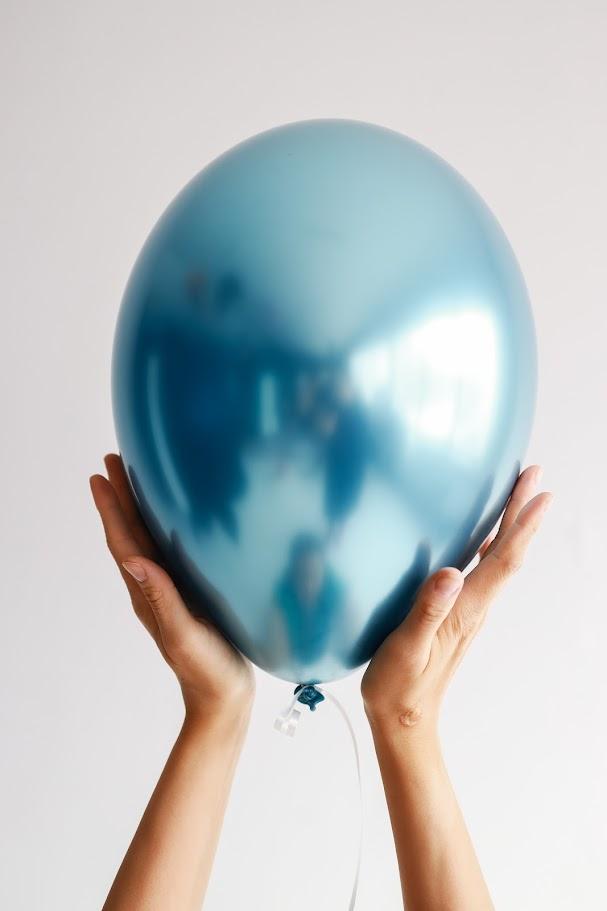 Стандартный шар, хром синий, 36 см