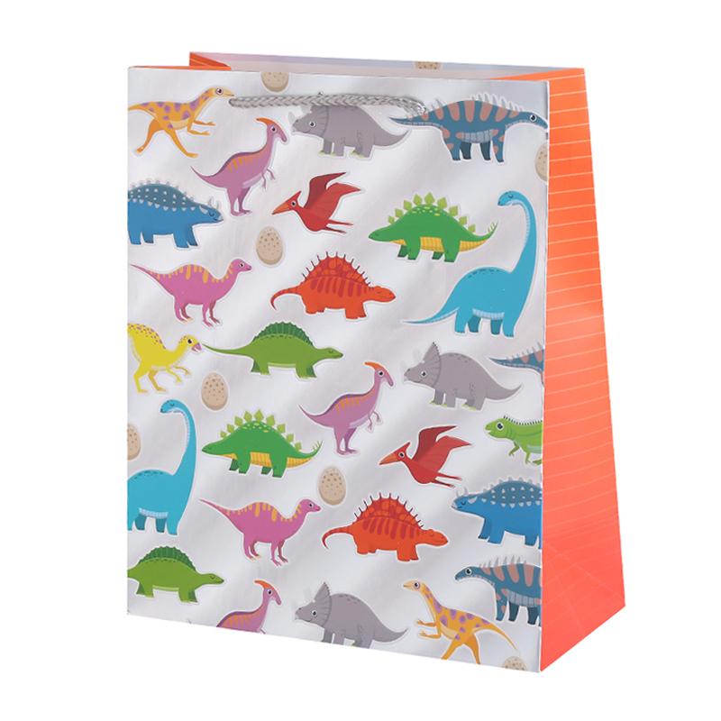 Пакет подарочный M вертикальный, "Динозавры", 26*32*12 см (Д*В*Ш)