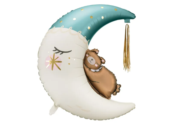 Мишка на месяце Голубой, 80*98 см