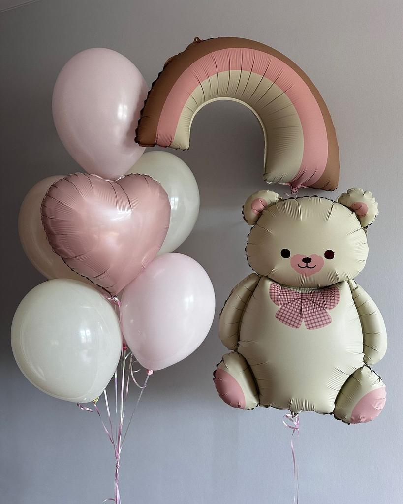 Набор "Мишка с радугой розовая"