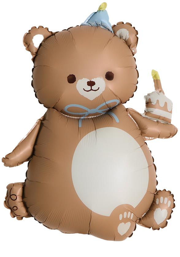 Мишка с кексиком, Бежевый, Сатин, 99 см