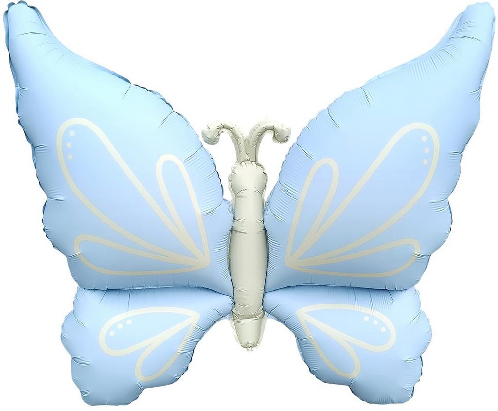 Бабочка нежная, Сатин, Голубой, 94 см