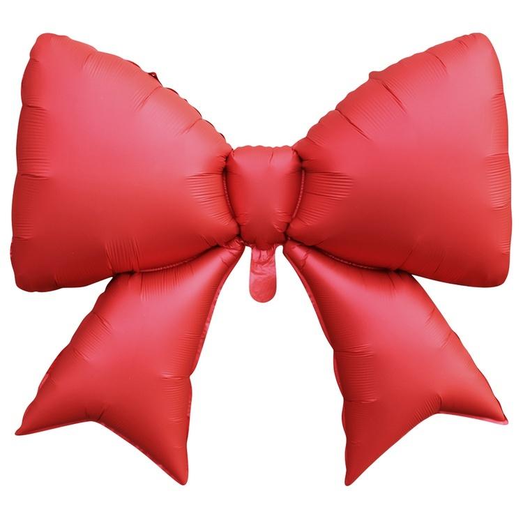 Бант, Сатин, Красный, 99 см,