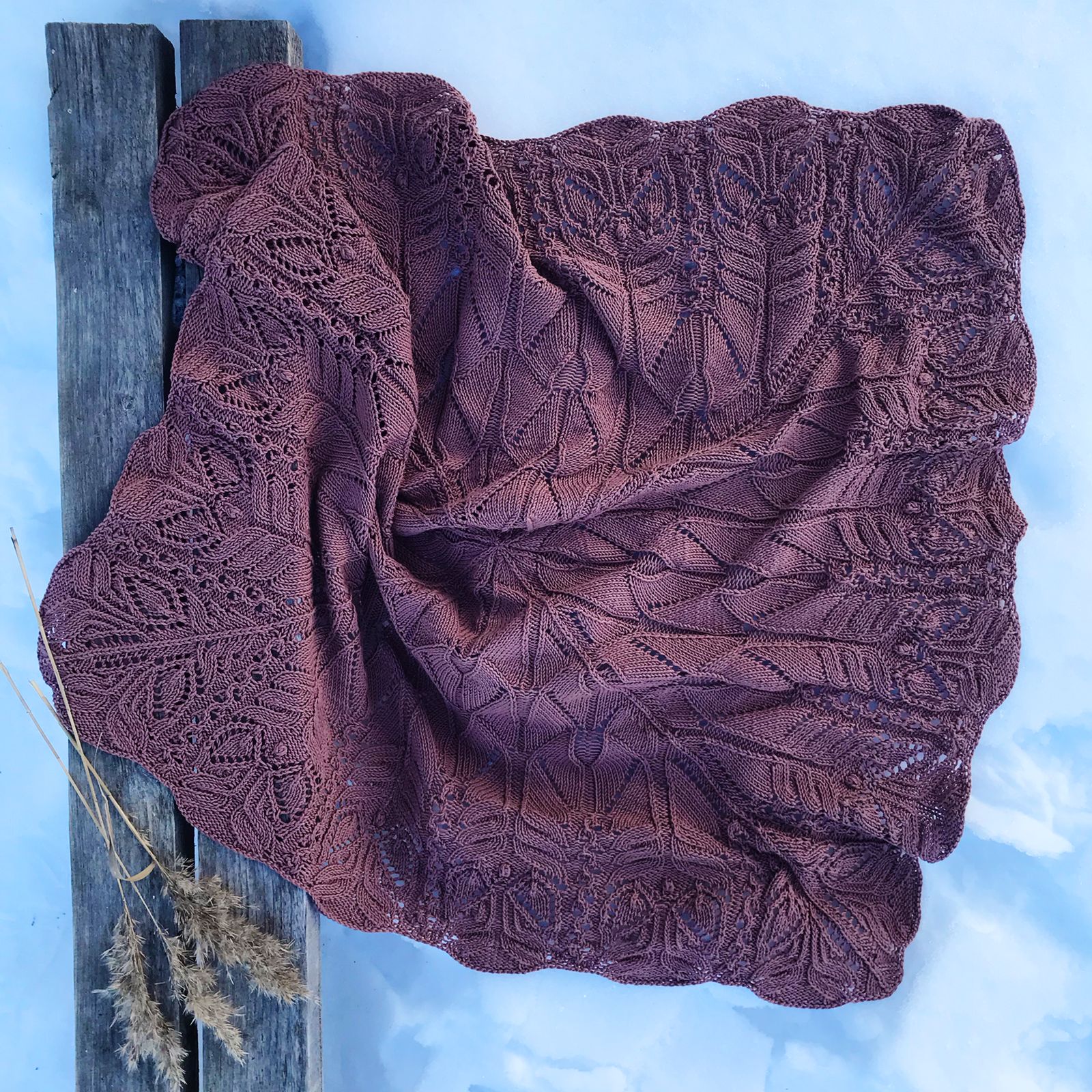 Описание вязания Плед Крылья ангелов