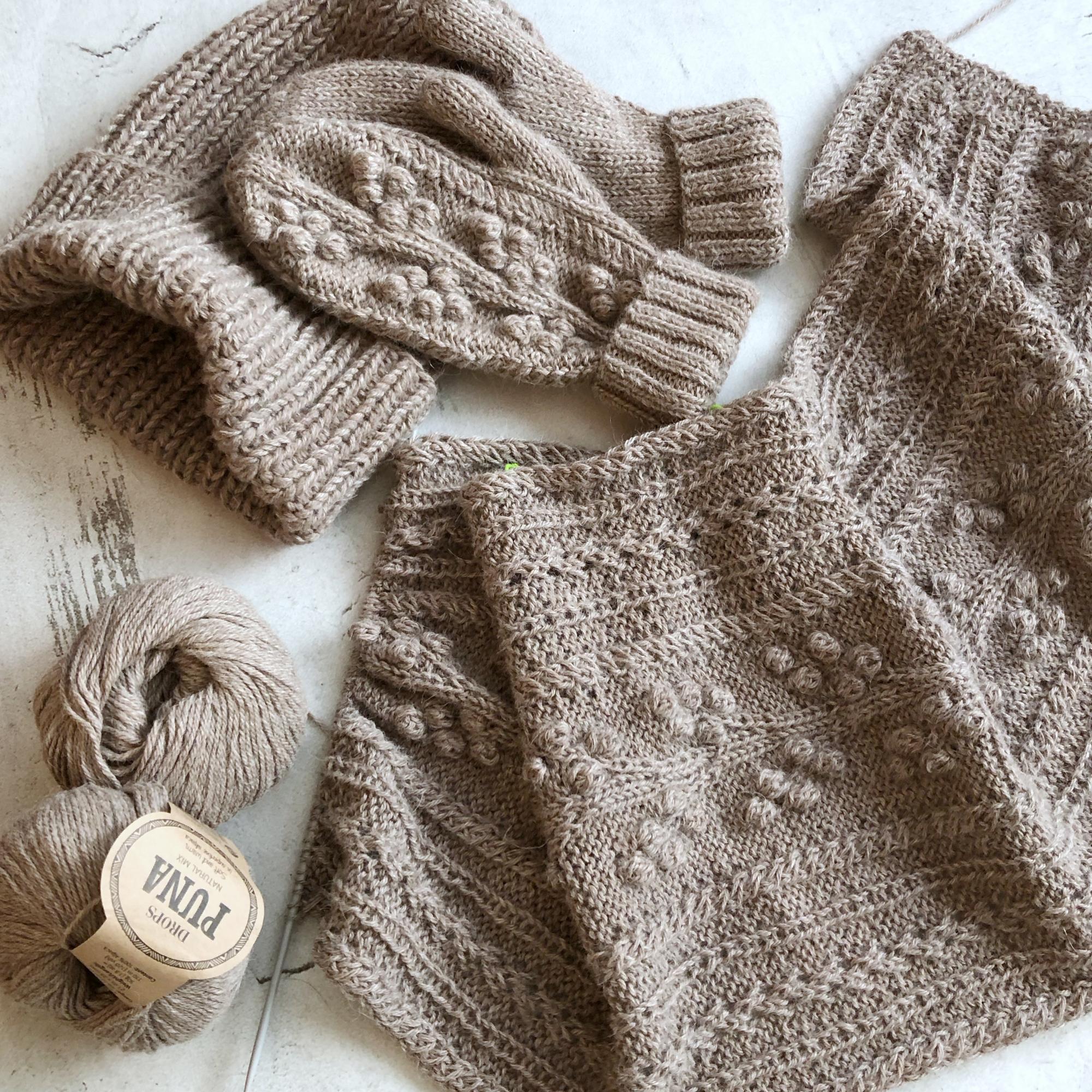 МК Мимоза Шарф+варежки+шапка