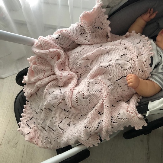 Сердечный плед  МК по вязанию