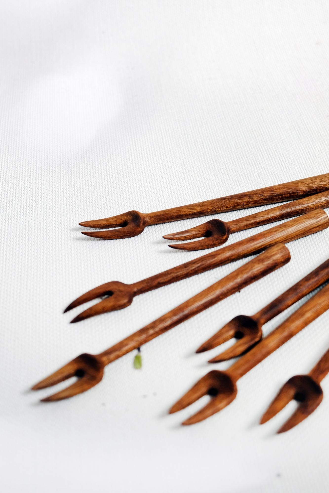 Деревянные вилки ручной работы HURMA Workshop мастерская