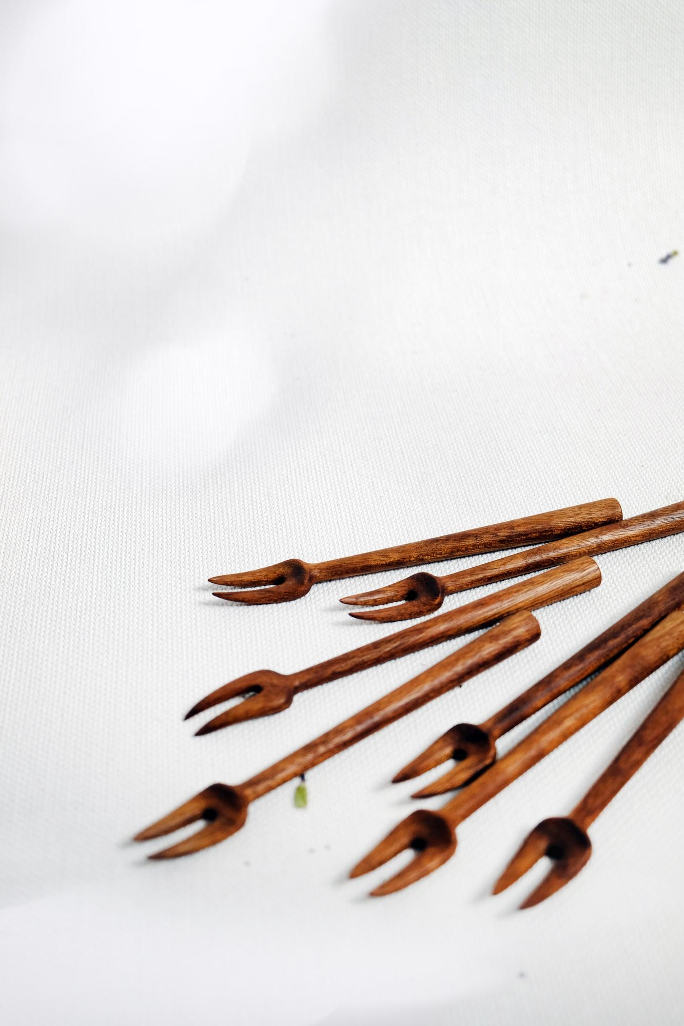 Деревянные вилки ручной работы HURMA Workshop мастерская