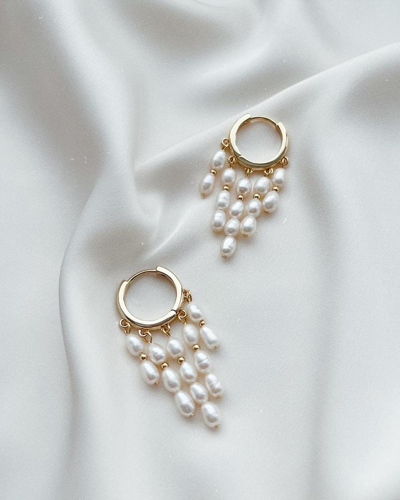 Серьги с жемчугом (позолота)