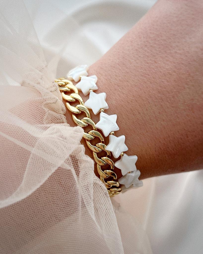 Комплект из двух браслетов (звездочки, позолота)